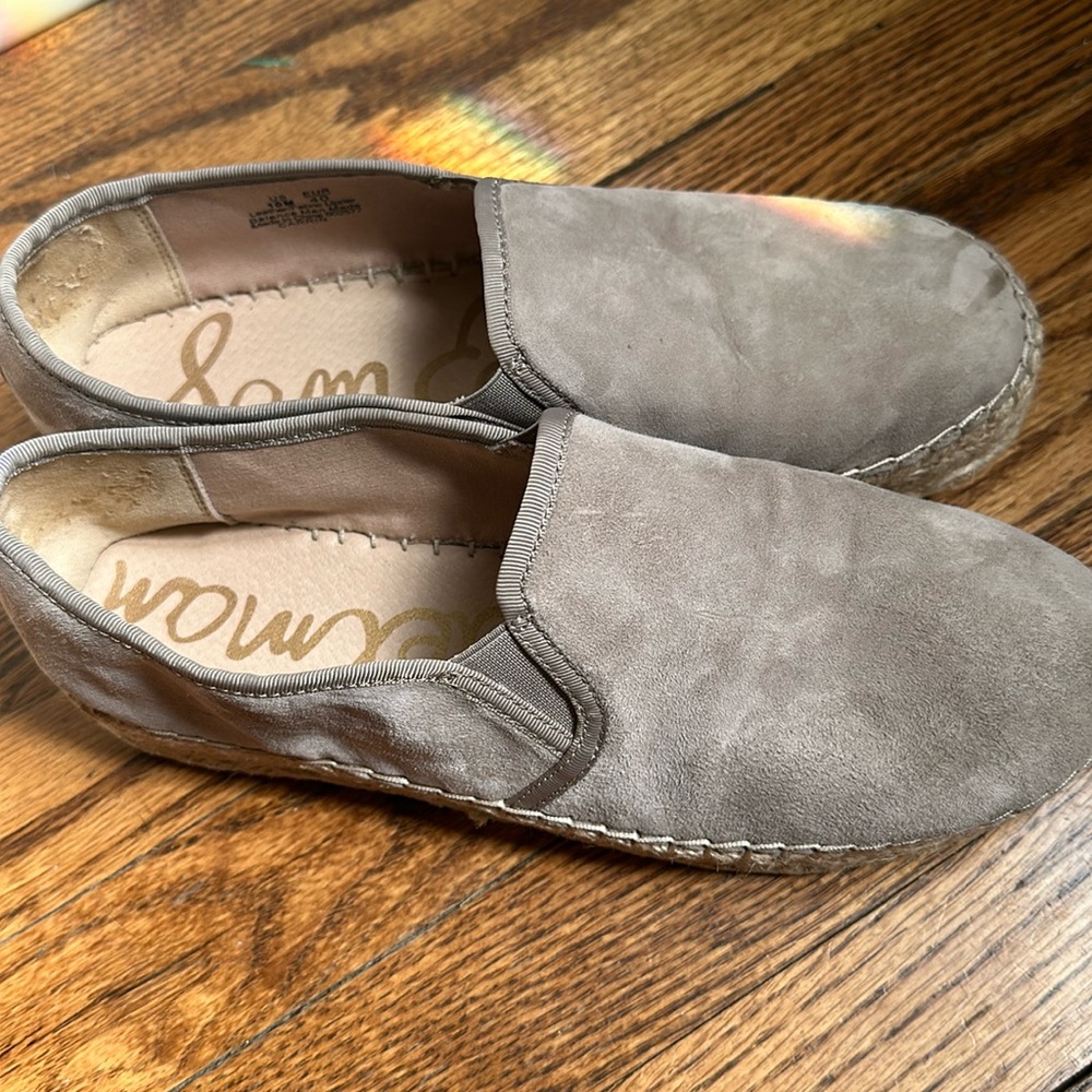 Sam Edelman Carrin suede slip on platform espadrille